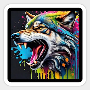 Colorful Wolf Sticker